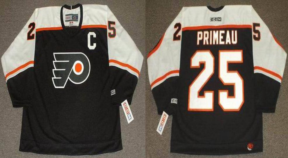 2019 Men Philadelphia Flyers #25 Primeau Black CCM NHL jerseys